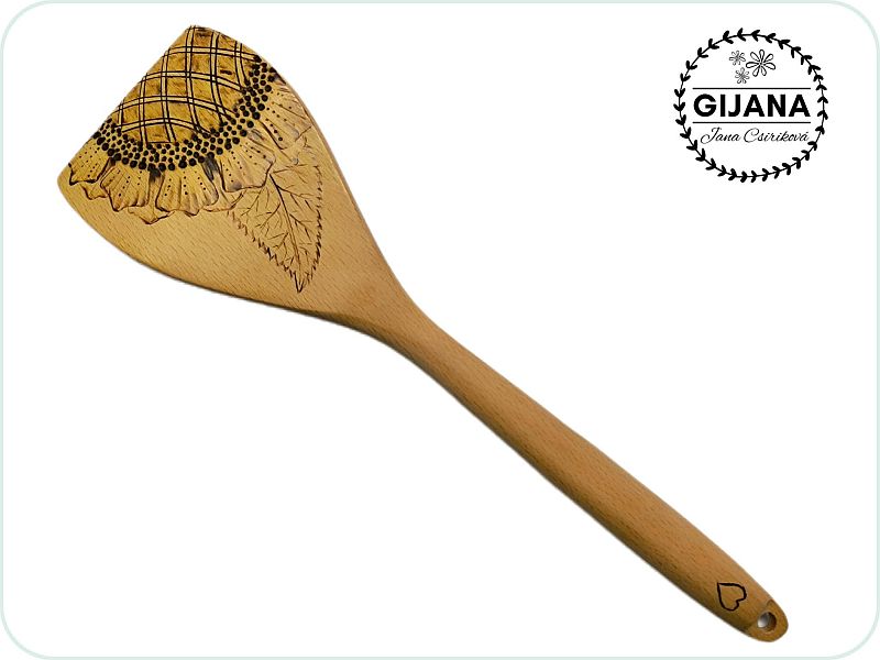 Dřevěná vařečka GiJana - Slunečnice 1